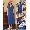 imageEkouaer Womens Nursing Dress Summer V Neck Short Sleeve Maternity Split Long Dresses for Breastfeeding with Pockets SXXLDark Blue