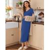 imageEkouaer Womens Nursing Dress Summer V Neck Short Sleeve Maternity Split Long Dresses for Breastfeeding with Pockets SXXLDark Blue