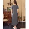 imageEkouaer Womens Nursing Dress Summer V Neck Short Sleeve Maternity Split Long Dresses for Breastfeeding with Pockets SXXLDark Grey