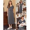 imageEkouaer Womens Nursing Dress Summer V Neck Short Sleeve Maternity Split Long Dresses for Breastfeeding with Pockets SXXLDark Grey