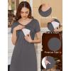 imageEkouaer Womens Nursing Dress Summer V Neck Short Sleeve Maternity Split Long Dresses for Breastfeeding with Pockets SXXLDark Grey