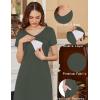 imageEkouaer Womens Nursing Dress Summer V Neck Short Sleeve Maternity Split Long Dresses for Breastfeeding with Pockets SXXLGreen