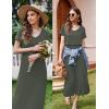 imageEkouaer Womens Nursing Dress Summer V Neck Short Sleeve Maternity Split Long Dresses for Breastfeeding with Pockets SXXLGreen