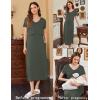 imageEkouaer Womens Nursing Dress Summer V Neck Short Sleeve Maternity Split Long Dresses for Breastfeeding with Pockets SXXLGreen