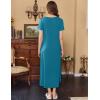 imageEkouaer Womens Nursing Dress Summer V Neck Short Sleeve Maternity Split Long Dresses for Breastfeeding with Pockets SXXLTeal