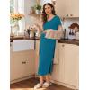 imageEkouaer Womens Nursing Dress Summer V Neck Short Sleeve Maternity Split Long Dresses for Breastfeeding with Pockets SXXLTeal