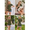 imageEkouaer Womens Nursing Tops 3 Pack Double Layer Breastfeeding Shirts Short Sleeve Maternity Clothes SXXL3pcs Black  Burgundy Red Army Green