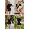 imageEkouaer Womens Nursing Tops 3 Pack Double Layer Breastfeeding Shirts Short Sleeve Maternity Clothes SXXL3pcs Black  Dirty Pink  Light Grey