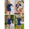 imageEkouaer Womens Nursing Tops 3 Pack Double Layer Breastfeeding Shirts Short Sleeve Maternity Clothes SXXL3pcs Black  Light Grey  Blue