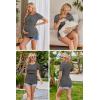 imageEkouaer Womens Nursing Tops 3 Pack Double Layer Breastfeeding Shirts Short Sleeve Maternity Clothes SXXL3pcs Burgundy Red  Caramel  Dark Grey