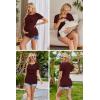 imageEkouaer Womens Nursing Tops 3 Pack Double Layer Breastfeeding Shirts Short Sleeve Maternity Clothes SXXL3pcs Burgundy Red  Light Green  Grey Stripe
