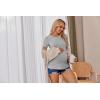 imageEkouaer Womens Nursing Tops 3 Pack Double Layer Breastfeeding Shirts Short Sleeve Maternity Clothes SXXL3pcs Burgundy Red  Light Green  Grey Stripe