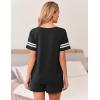 imageEkouaer Womens Pajama Sets Short Sleeve Short Sets 2 Piece Sleepwear Soft Lounge Sets with PocketSXXLBlack