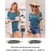 imageEkouaer Womens Pajama Sets Short Sleeve Short Sets 2 Piece Sleepwear Soft Lounge Sets with PocketSXXLBlue Green