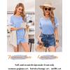 imageEkouaer Womens Pajama Sets Short Sleeve Short Sets 2 Piece Sleepwear Soft Lounge Sets with PocketSXXLLight Blue