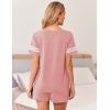 imageEkouaer Womens Pajama Sets Short Sleeve Short Sets 2 Piece Sleepwear Soft Lounge Sets with PocketSXXLLotus Pink