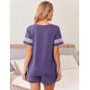 imageEkouaer Womens Pajama Sets Short Sleeve Short Sets 2 Piece Sleepwear Soft Lounge Sets with PocketSXXLPurple
