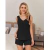 imageEkouaer Womens Pajamas Set Soft Comfy Sleeveless Sleepwear Tank and Shorts Pj Set Summer 2 Piece LoungewearSXXLBlack