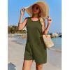imageEkouaer Womens Romper Summer Sleeveless Jumpsuit Casual Short Overalls with Pocket 2025Army Green