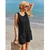 imageEkouaer Womens Romper Summer Sleeveless Jumpsuit Casual Short Overalls with Pocket 2025Black
