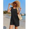 imageEkouaer Womens Romper Summer Sleeveless Jumpsuit Casual Short Overalls with Pocket 2025Black
