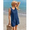imageEkouaer Womens Romper Summer Sleeveless Jumpsuit Casual Short Overalls with Pocket 2025Blue