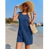 imageEkouaer Womens Romper Summer Sleeveless Jumpsuit Casual Short Overalls with Pocket 2025Blue