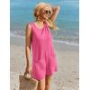 imageEkouaer Womens Romper Summer Sleeveless Jumpsuit Casual Short Overalls with Pocket 2025Deep Pink