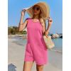 imageEkouaer Womens Romper Summer Sleeveless Jumpsuit Casual Short Overalls with Pocket 2025Deep Pink