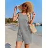 imageEkouaer Womens Romper Summer Sleeveless Jumpsuit Casual Short Overalls with Pocket 2025Light Grey