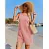 imageEkouaer Womens Romper Summer Sleeveless Jumpsuit Casual Short Overalls with Pocket 2025Pink