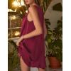 imageEkouaer Womens Satin Silk Nightgown V Neck Sexy Nightdress Tank Sleeveless Sleepshirt Lace Sleep Dress Nightwear SXXXLRed