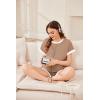 imageEkouaer Womens Waffle Knit Maternity Pajamas 2 Piece Outfits Short Sleeve Tops and Shorts Loungewear Set Pregnancy ClothesLight Khaki