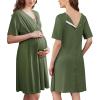imageEkouaer Labor and Delivery Gown for Hospital Short Sleeve Maternity Nursing Dress Nightgown with Button SXXLArmy Green