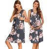 imageEkouaer Maternity Nursing Dress Nightgown Labor and Delivery Gown Sleeveless Pregnancy Breastfeeding DressesGrey Floral