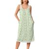 imageEkouaer Nightgowns for Women Sleeveless Night Gown Victorian Sleep Shirt with Pockets Ladies Pjs Lace Trim Sleepwear SXXLGreen Yellow Flowers