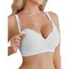 imageEkouaer Nursing Bra Wavy Breastfeeding Bras for Women Seamless Maternity Support Wireless Pregnancy Sleep BraletteWhite