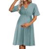 imageEkouaer Nursing Nightgown 3 in 1 LaborDeliveryHospital Gown Maternity Dress Ribbed Knit Breastfeeding Sleepwear SXXLCeladon Green