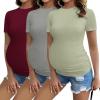 3pcs Burgundy Red/ Grey/ Light Green