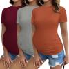 3pcs Caramel/ Burgundy Red/ Grey
