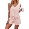 imageEkouaer Womens Pajamas Set Soft Comfy Sleeveless Sleepwear Tank and Shorts Pj Set Summer 2 Piece LoungewearSXXLLight Pink