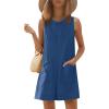 imageEkouaer Womens Romper Summer Sleeveless Jumpsuit Casual Short Overalls with Pocket 2025Blue