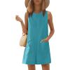 imageEkouaer Womens Romper Summer Sleeveless Jumpsuit Casual Short Overalls with Pocket 2025Deep Blue