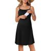 imageEkouaer Womens Sleeveless Nursing Dress Summer Breastfeeding Dresses Adjustable Strap Maternity ClothesBlack
