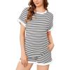 imageEkouaer Womens Waffle Knit Maternity Pajamas 2 Piece Outfits Short Sleeve Tops and Shorts Loungewear Set Pregnancy ClothesWhite Stripes
