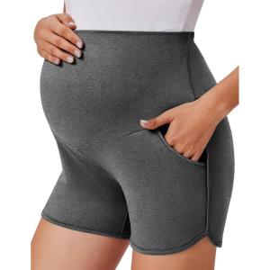 imageEkouaer Womens Maternity Shorts Over The Belly Pregnancy Lounge Summer Workout Running Pajama Sleep Short with Pockets SXXLDark Grey