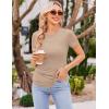 imageEkouaer Womens Maternity Shirts Short Sleeve 3 Packs Crew Neck Pregnancy Tee Tops Tunic Blouse Soft Mama Clothes SXXL3pcs Black  Brown  Khaki