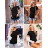 imageEkouaer Womens Maternity Shirts Short Sleeve 3 Packs Crew Neck Pregnancy Tee Tops Tunic Blouse Soft Mama Clothes SXXL3pcs Black  Dirty Pink  White Stripe