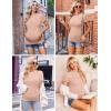 imageEkouaer Womens Maternity Shirts Short Sleeve 3 Packs Crew Neck Pregnancy Tee Tops Tunic Blouse Soft Mama Clothes SXXL3pcs Black  Dirty Pink  White Stripe