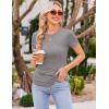 imageEkouaer Womens Maternity Shirts Short Sleeve 3 Packs Crew Neck Pregnancy Tee Tops Tunic Blouse Soft Mama Clothes SXXL3pcs Black  Green  Grey